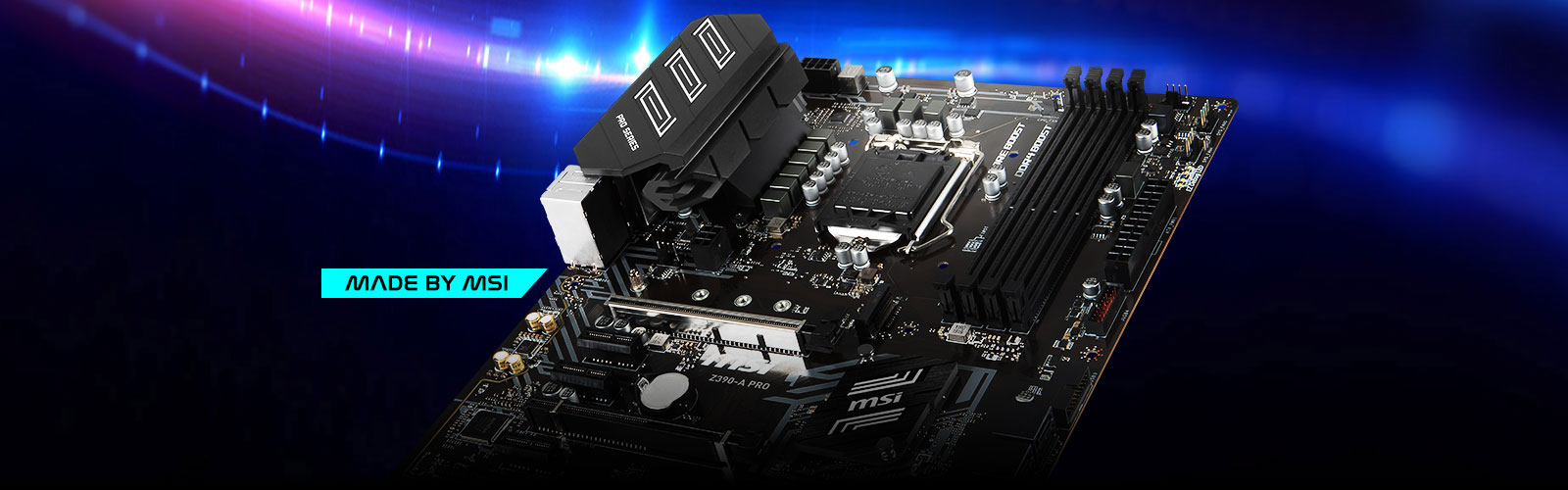 Motherboard made by MSI.