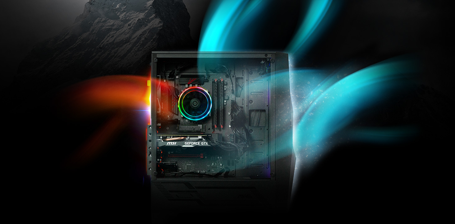 The wind flow in case.