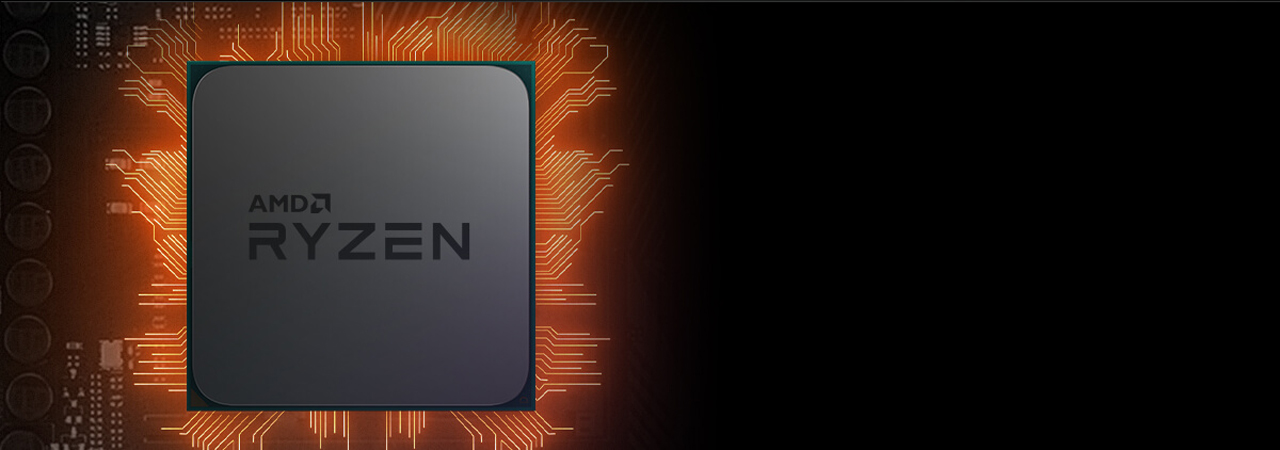 Close-up view of AMD Ryzen processor
