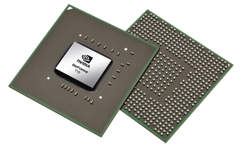 close-up view of GeForce 710M GPU