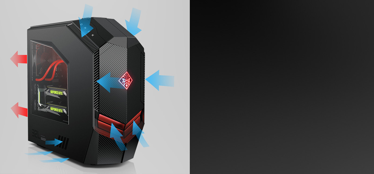 HP Desktop Computer Omen 880-040 AMD Ryzen 7 1800X 16GB DDR4 2TB