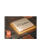 A Ryzen processor has illuminating base. And a VR premium icon is loacated at the left corner