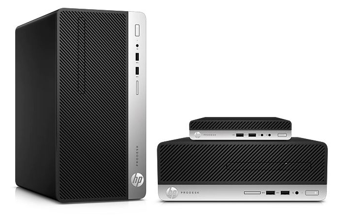 three models—mini PC, small form factor and Micro—are placed together
