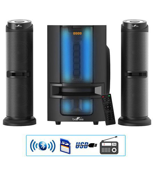 BeFree Sound BFS-849HC 2.1 CH 2.1 Channel Multimedia Wired Speaker facing forward