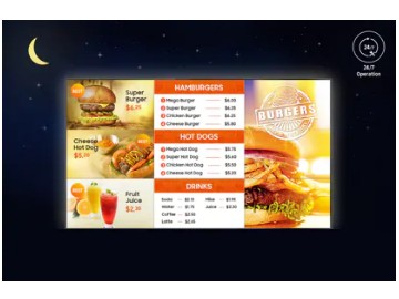 SAMSUNG VM46R-U Display with a Burger Menu at Night