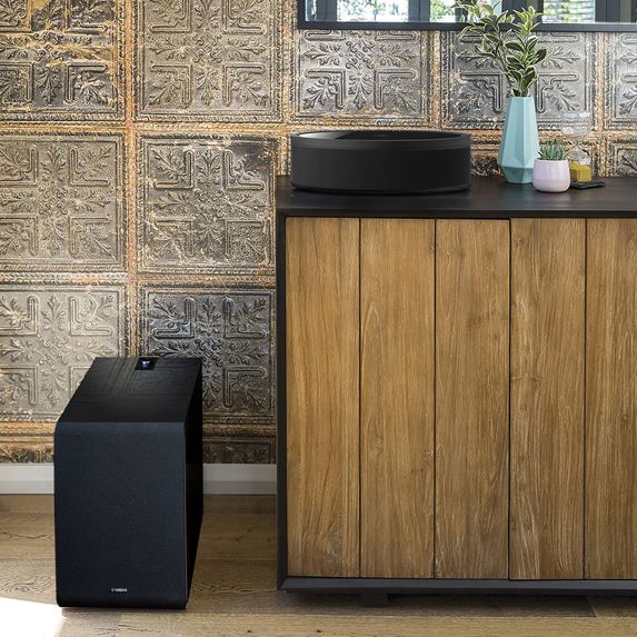 Yamaha NS-NSW100PN MusicCast SUB 100 Wireless Subwoofer application in life scenario