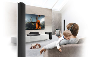 LG 5.1 CH 1200W 3D BLU-RAY™ HOME CINEMA SYSTEM WITH 2 TALLBOY and 2 SATELLITE REAR SPEAKERS