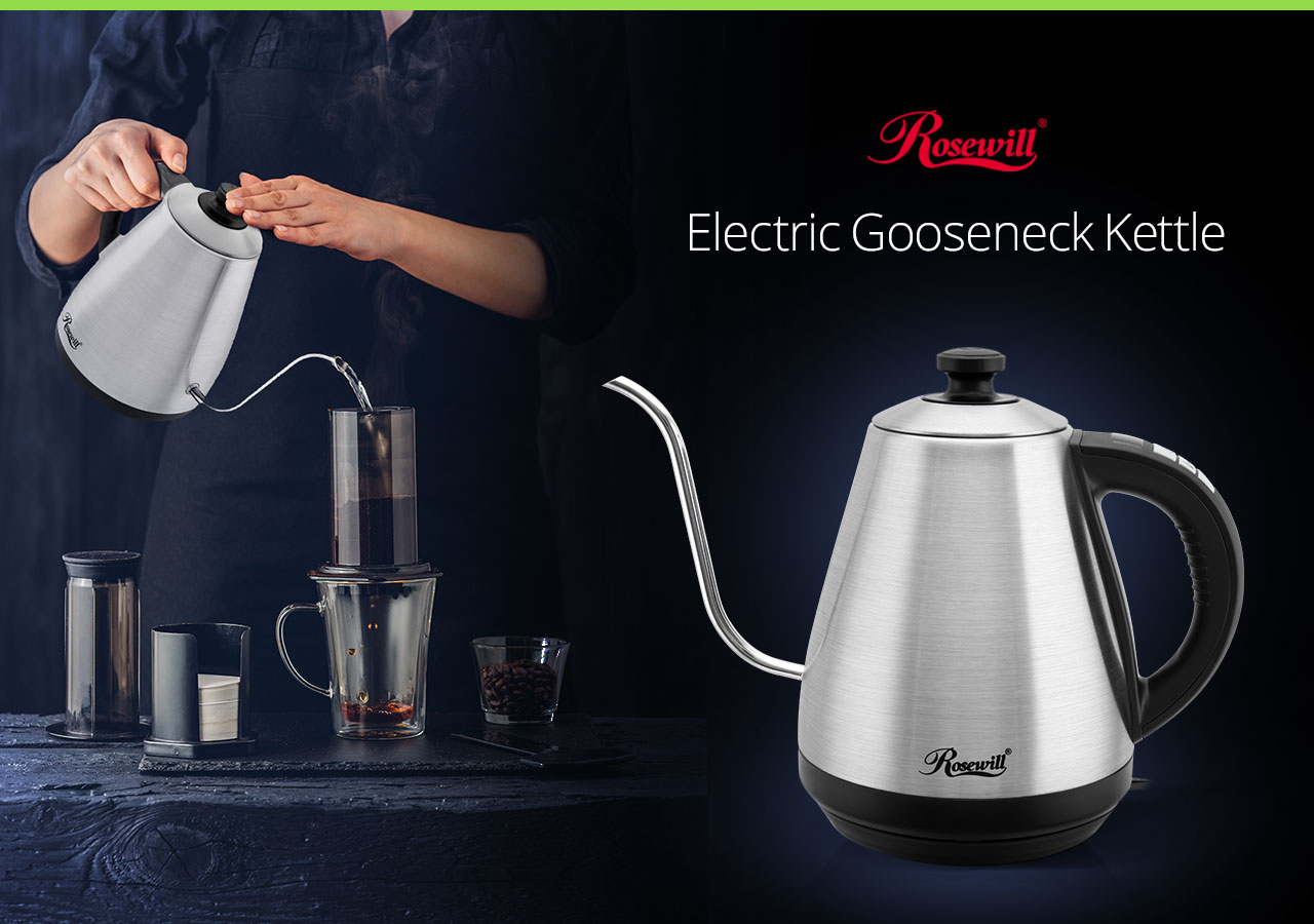 Rosewill Pour-Over Electric Gooseneck Kettle, 1L, Kettle for