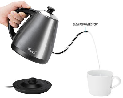 Rosewill 1 Liter Pour Over Stainless Steel Electric Gooseneck Kettle