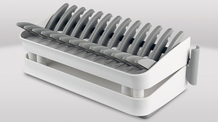A Dish Rack Set to show it is compact and foldable 