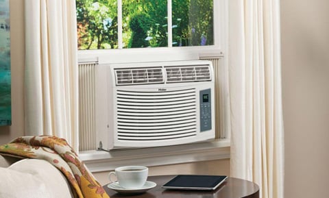 Haier HWE12XCR 12,000 BTU 115-Volt Window-Mounted Air Conditioner and ...