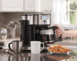 Hamilton Beach 12-Cup Black and Stainless Steel 2-Way Programmable Drip  Coffee Maker 49980R - The Home Depot