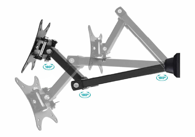 Monoprice Compact Full Motion Single-Stud TV Wall Mount Bracket