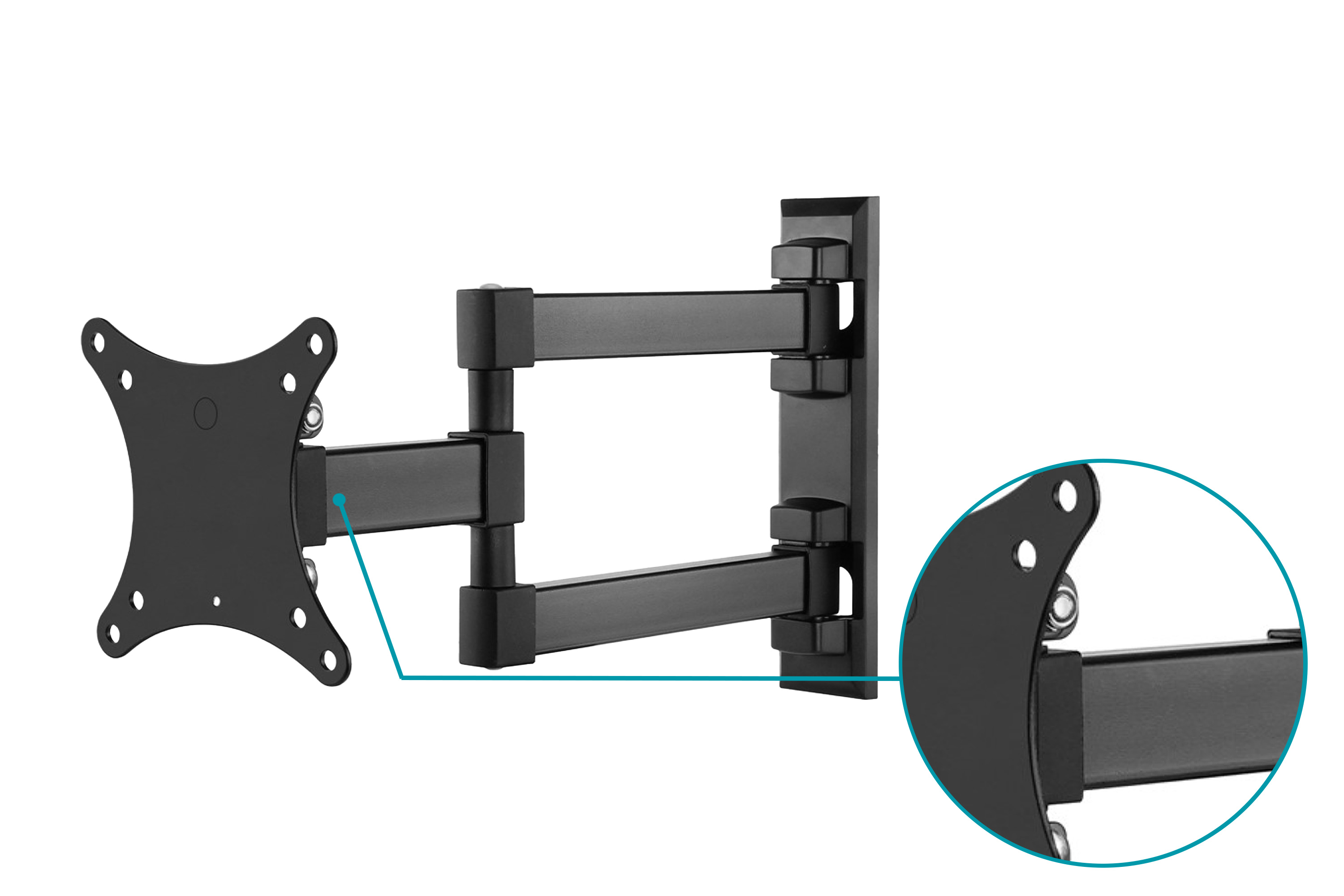 Monoprice Compact Full Motion Single-Stud TV Wall Mount Bracket