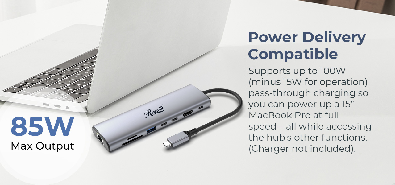 Rosewill 8-in-1 USB-C Hub with 4K HDMI 2.0 Display