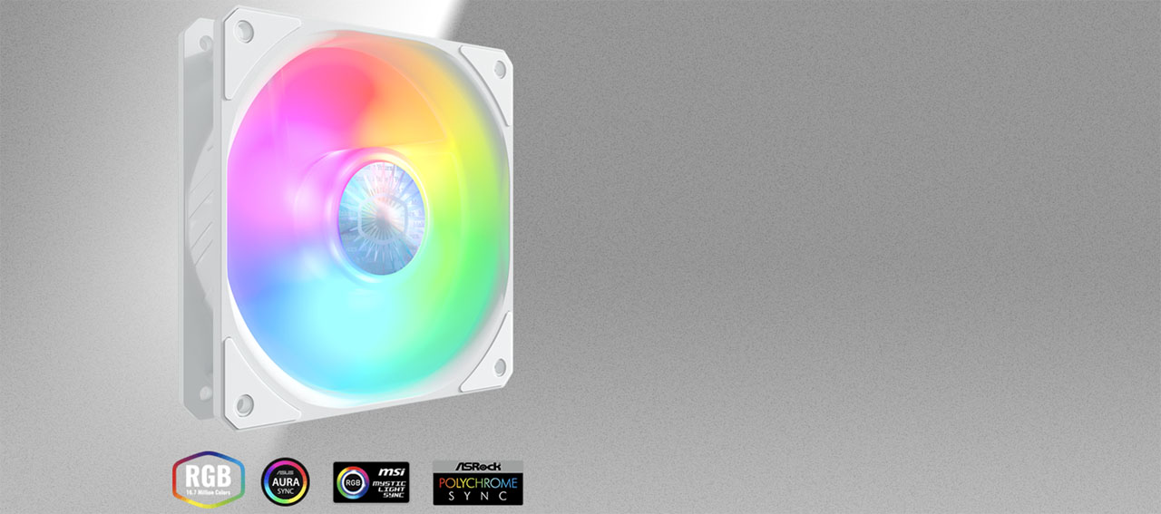 Cooler Master SickleFlow 120 ARGB 3-en-1 White Edition Ventilateurs de