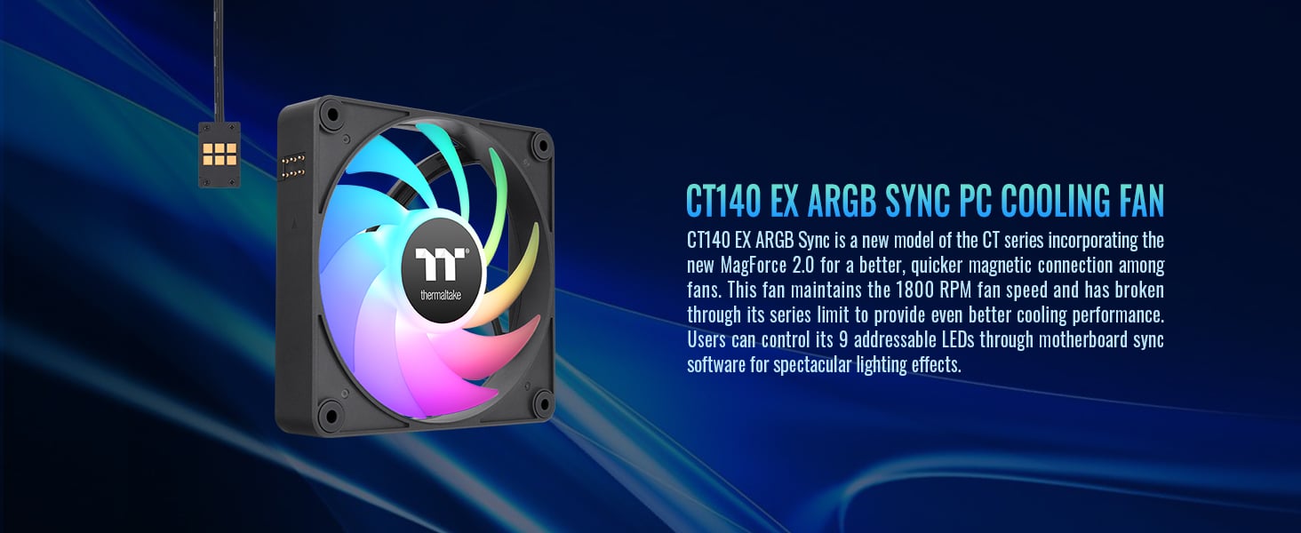 Thermaltake CT140 EX ARGB Sync PC Cooling Fan (3-Fan Pack)