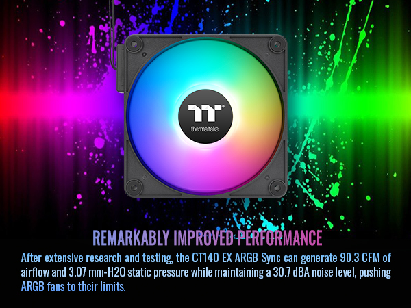 Thermaltake CT140 EX ARGB Sync PC Cooling Fan (3-Fan Pack)
