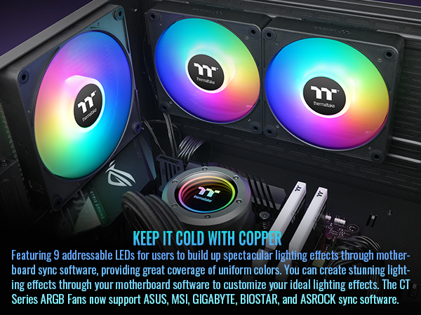 Thermaltake CT140 EX ARGB Sync PC Cooling Fan (3-Fan Pack)