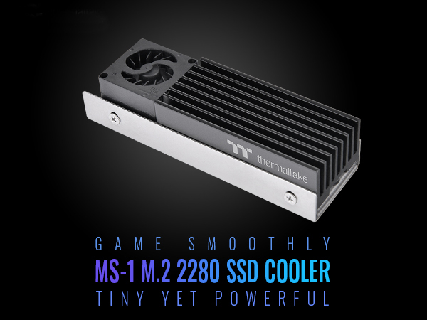 Thermaltake MS-1 M.2 2280 SSD Cooler | Copper Heat Pipe & 8000 RPM Micro Fan For SSD Cooling
