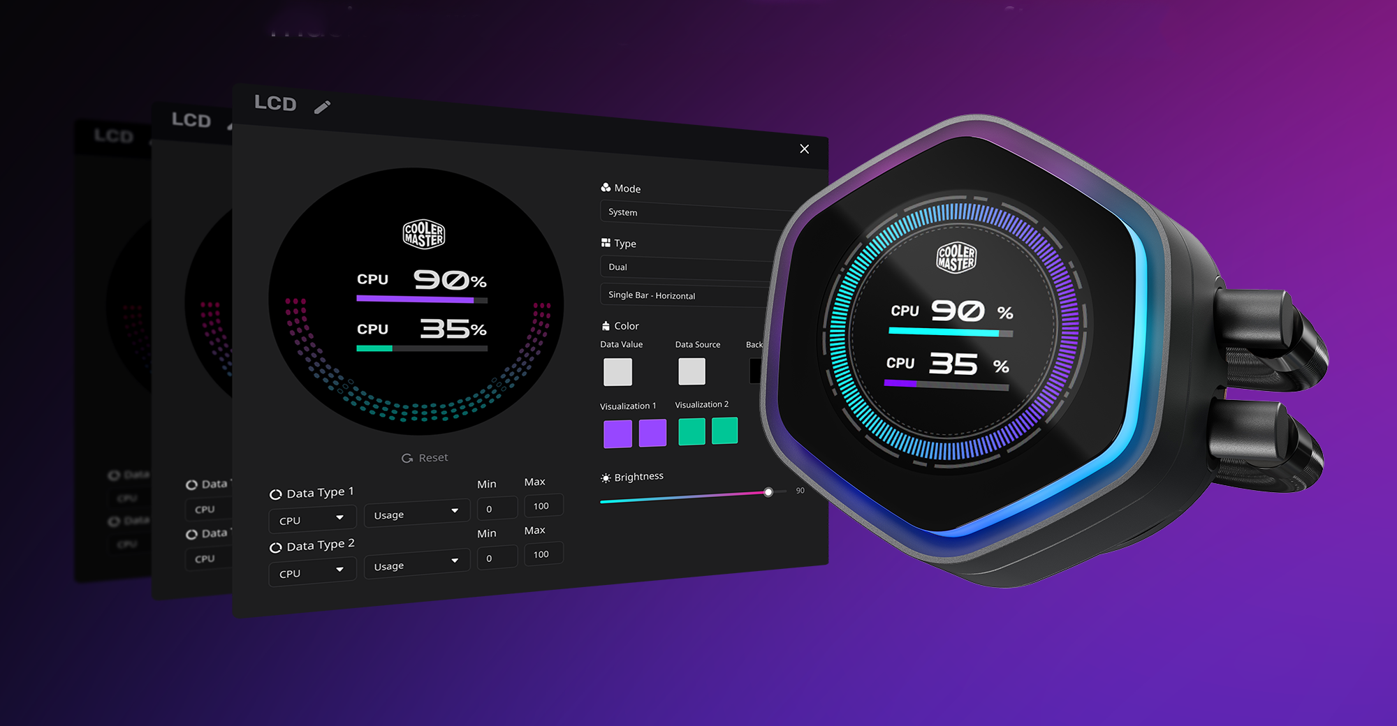 Cooler Master Atmos II 360 LCD FreeForm 2.0 AIO CPU Liquid Cooler
