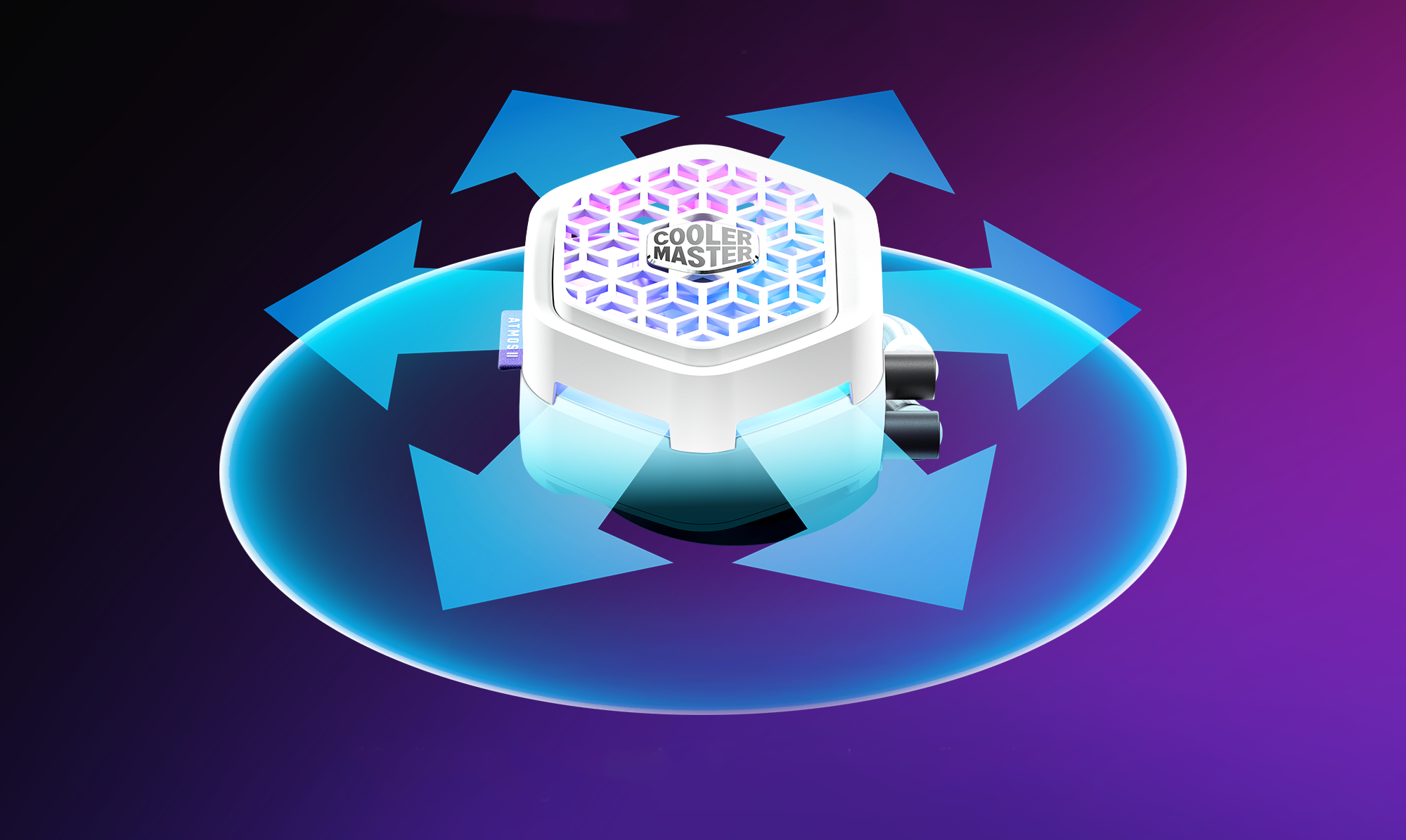 Cooler Master Atmos II 360 White VRM Fan FreeForm 2.0 AIO CPU Liquid Cooler