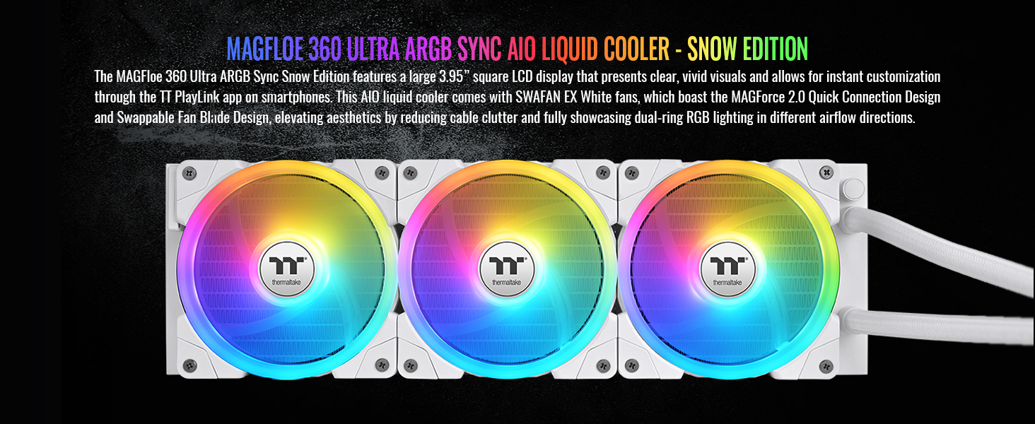 Thermaltake MAGFloe 360 Ultra Snow ARGB Sync AIO Liquid Cooler
