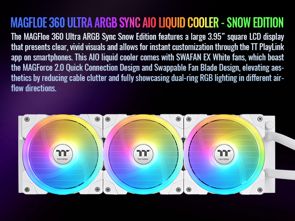 Thermaltake MAGFloe 360 Ultra Snow ARGB Sync AIO Liquid Cooler