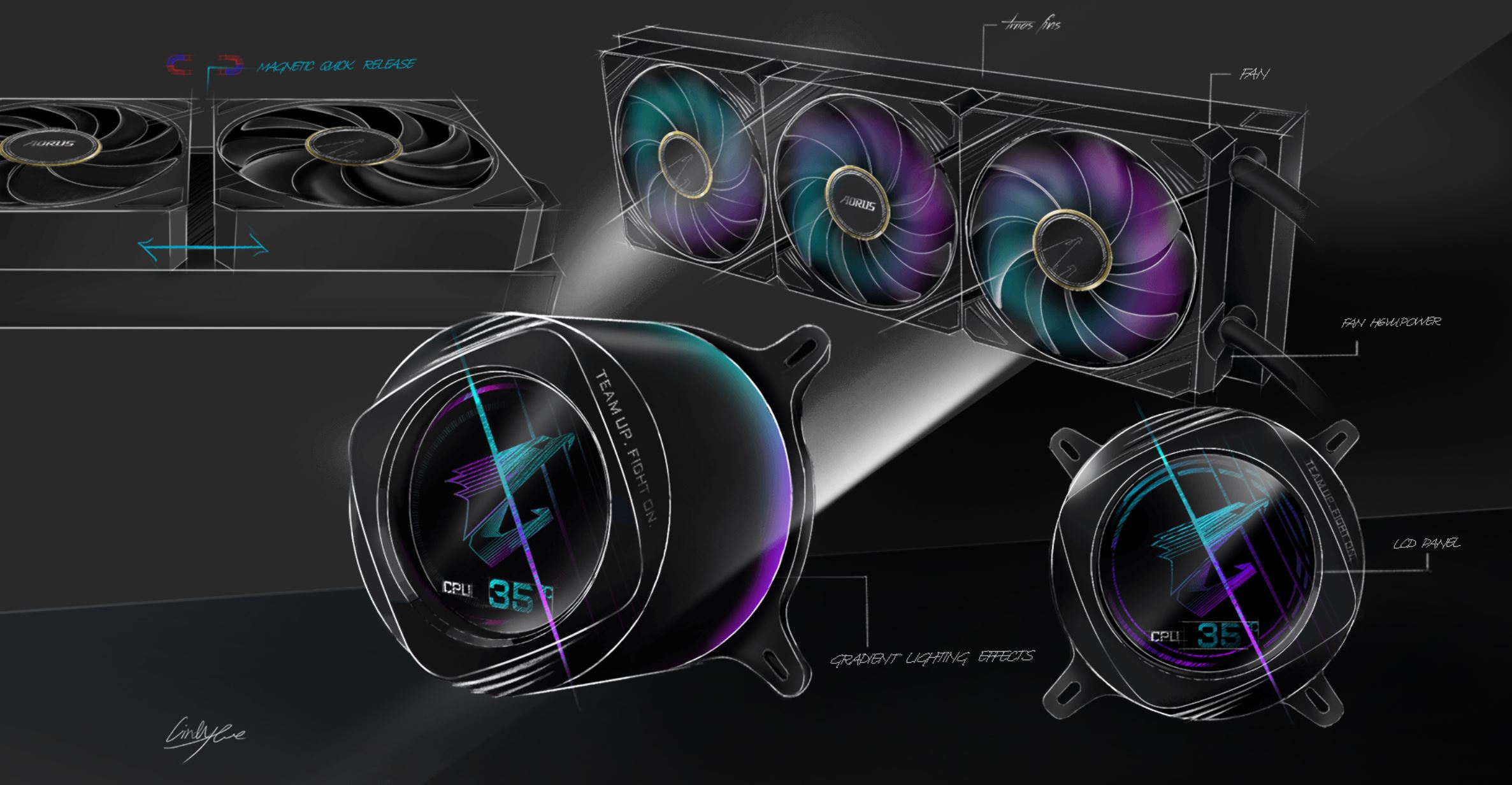 AORUS WATERFORCE X II 360 Liquid CPU Cooler