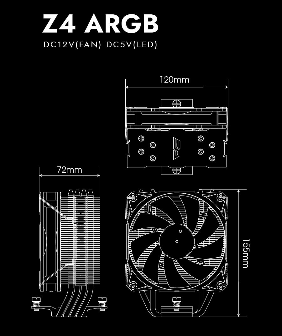 darkFlash Storm Z4 ARGB 120mm CPU Cooler