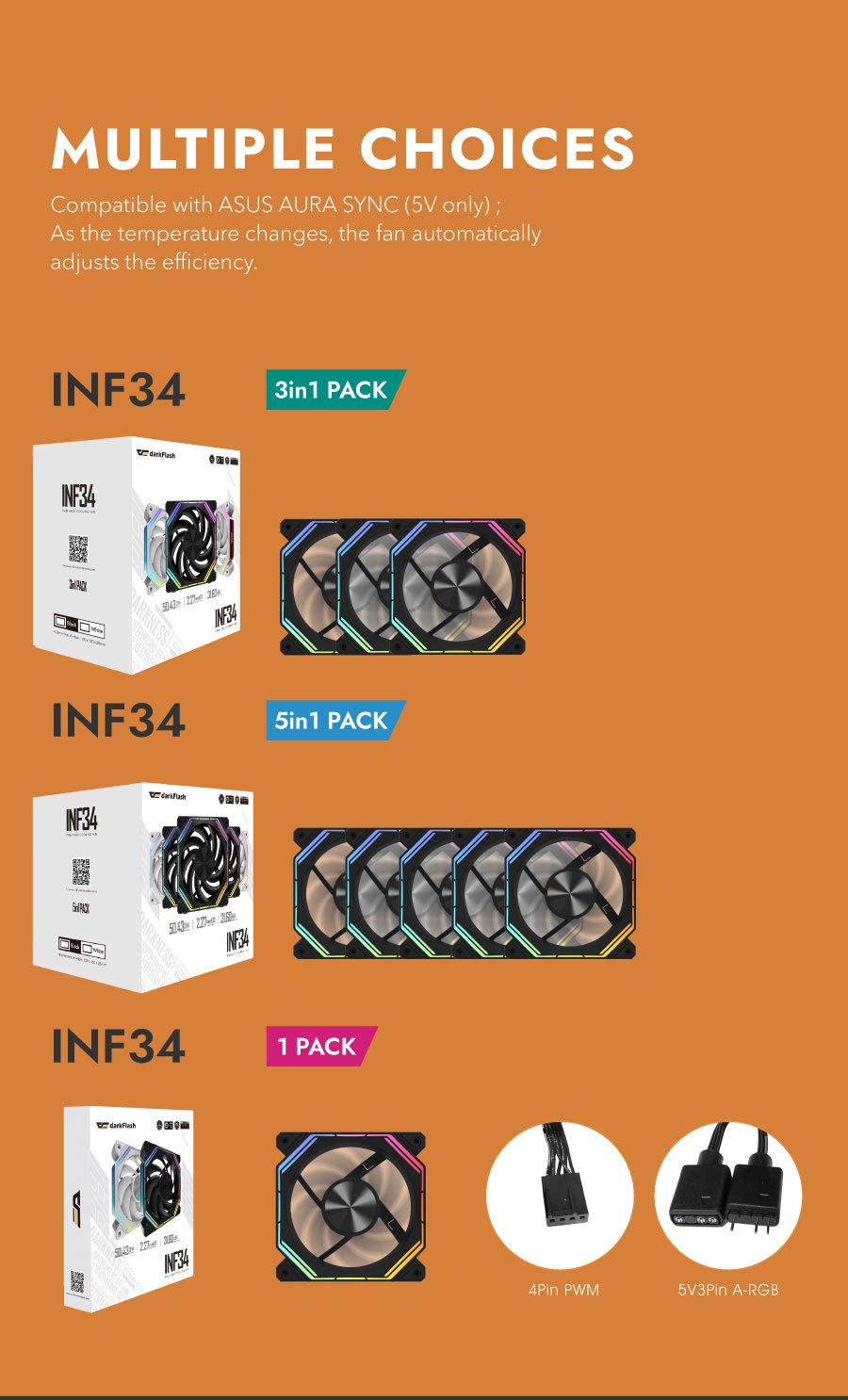 darkFlash 3 in 1 pack INF34 A-RGB Fan