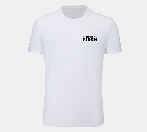 Men's White Waterproof T-Shirt - Biden