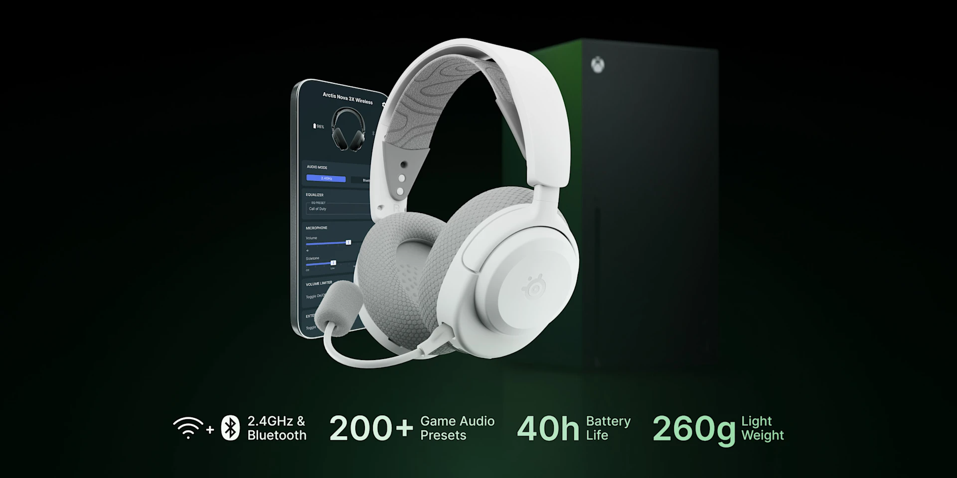 SteelSeries Arctis Nova 3X Wireless for Xbox Gaming Headset with Mobile App Control