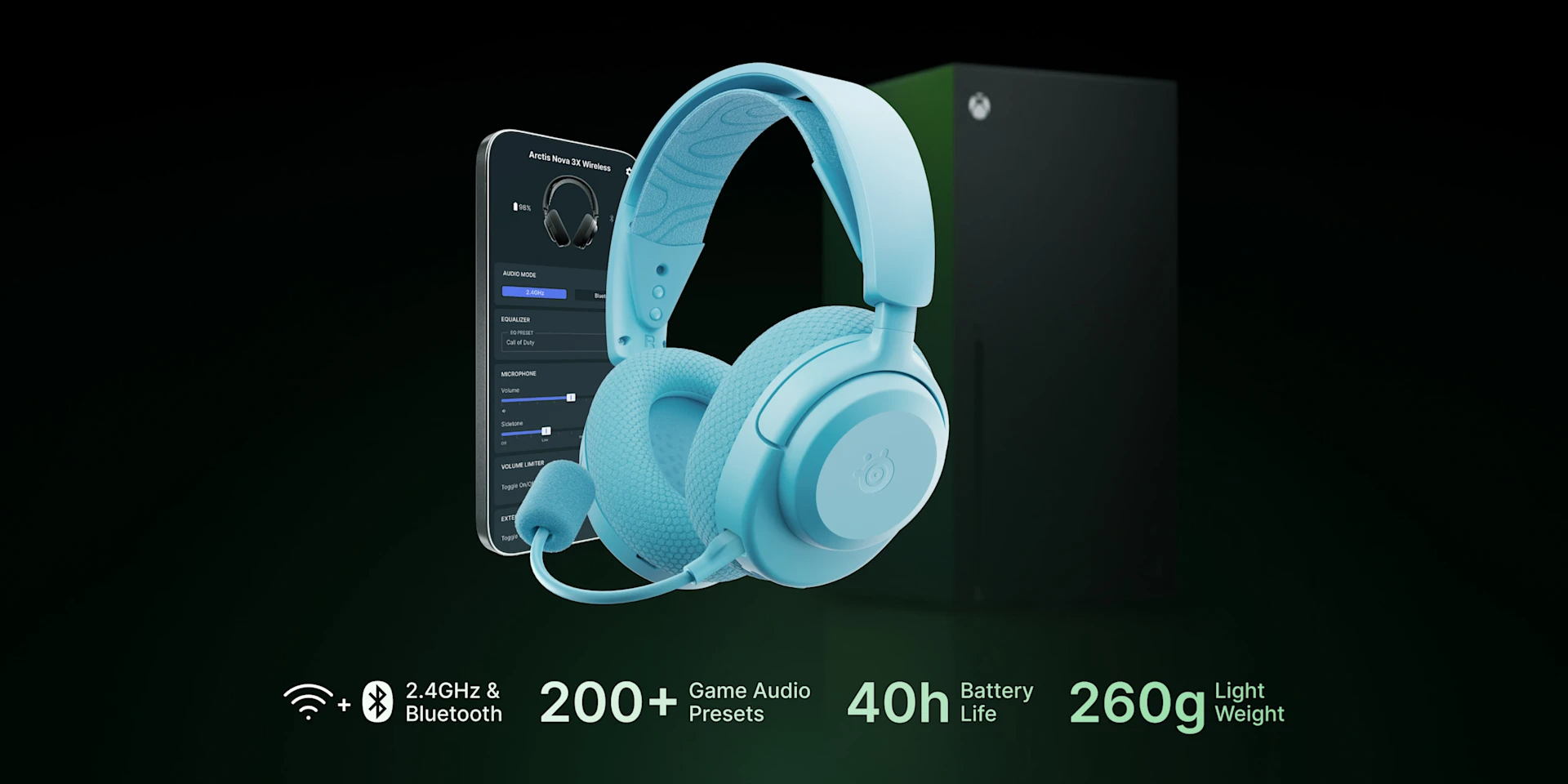 SteelSeries Arctis Nova 3X Wireless for Xbox Gaming Headset with Mobile App Control