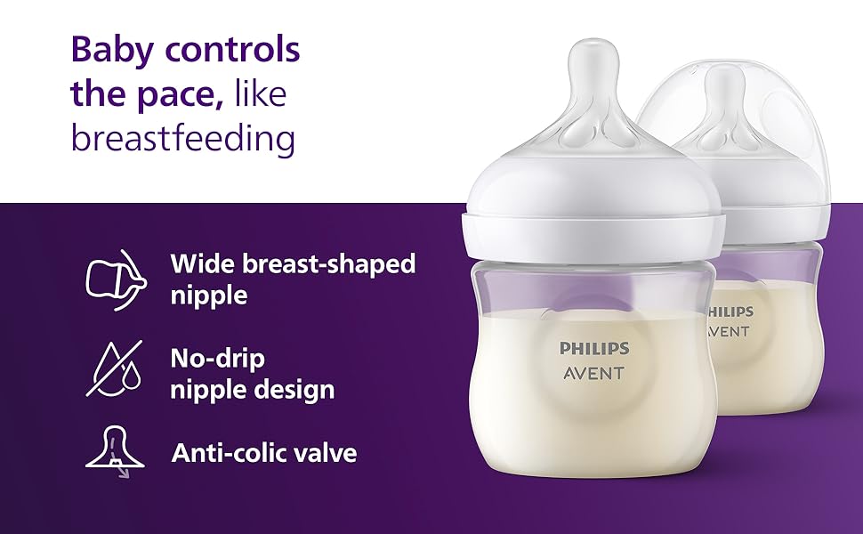 Philips Avent Natural Baby Bottles with Natural Response Nipples