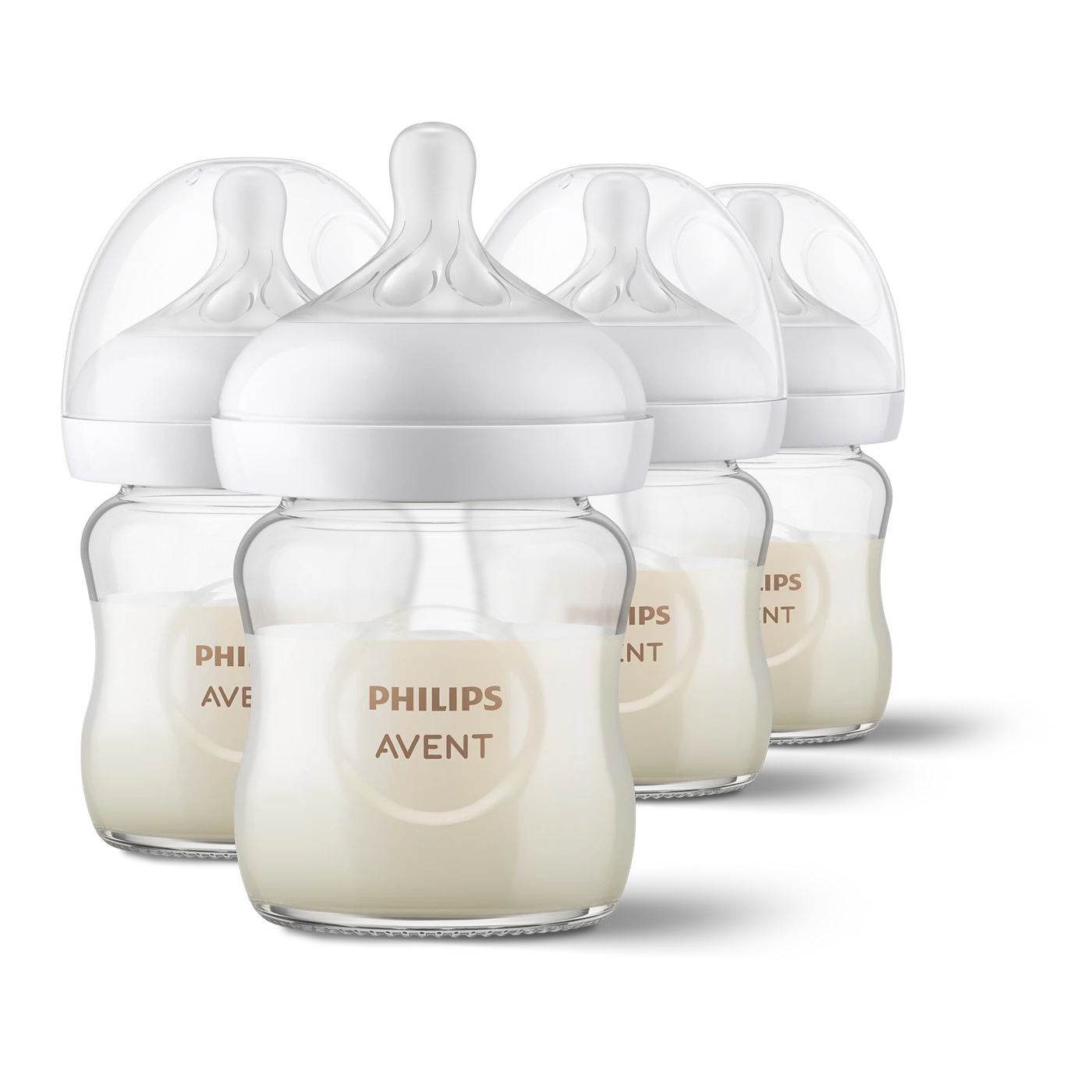 Philips Avent Glass Natural Baby Bottle With Natural Response Nipple, 4oz, 4pk,
