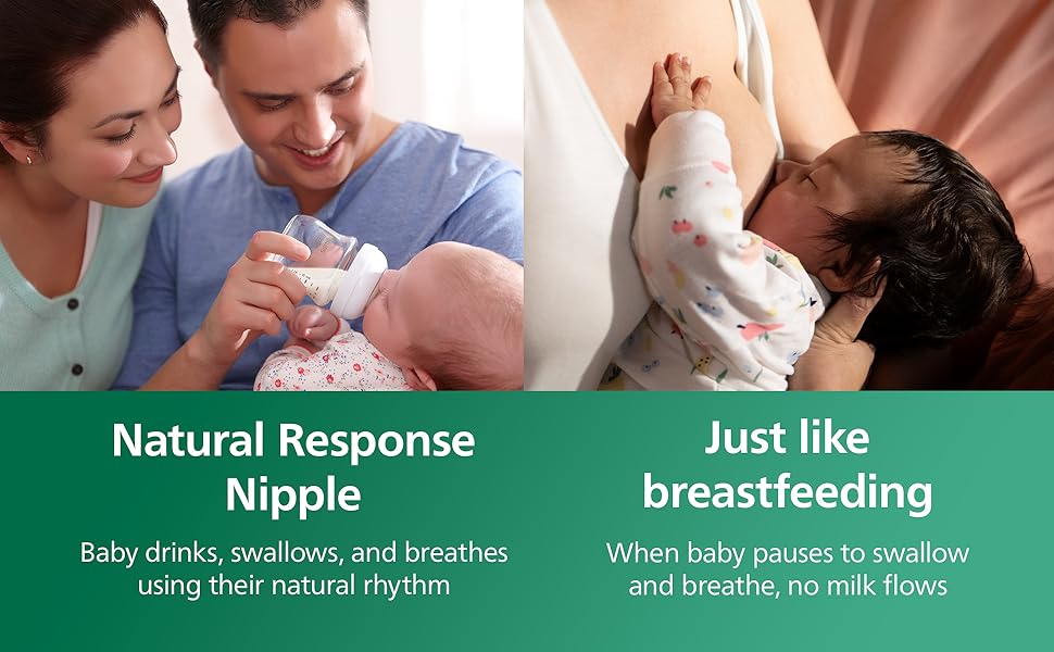 Philips Avent Glass Natural Baby Bottle With Natural Response Nipple, 4oz, 4pk,