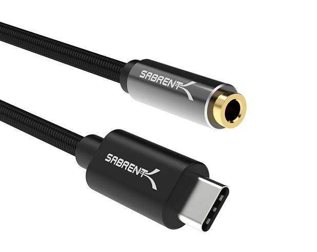 SABRENT USB Type-C to 3.5mm Audio Jack Active Adapter