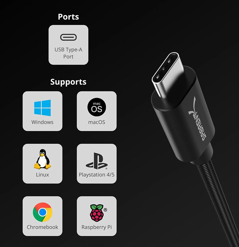 SABRENT USB Type-C to 3.5mm Audio Jack Active Adapter