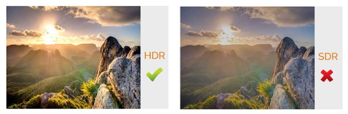 Comparion between two pictures with one having HDR activated and another having HDR deactivated.