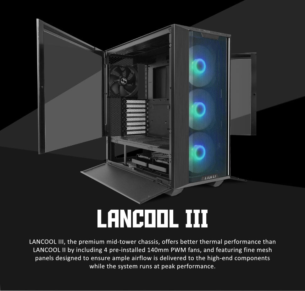 LIAN LI Lancool III RGB Black Computer Case 