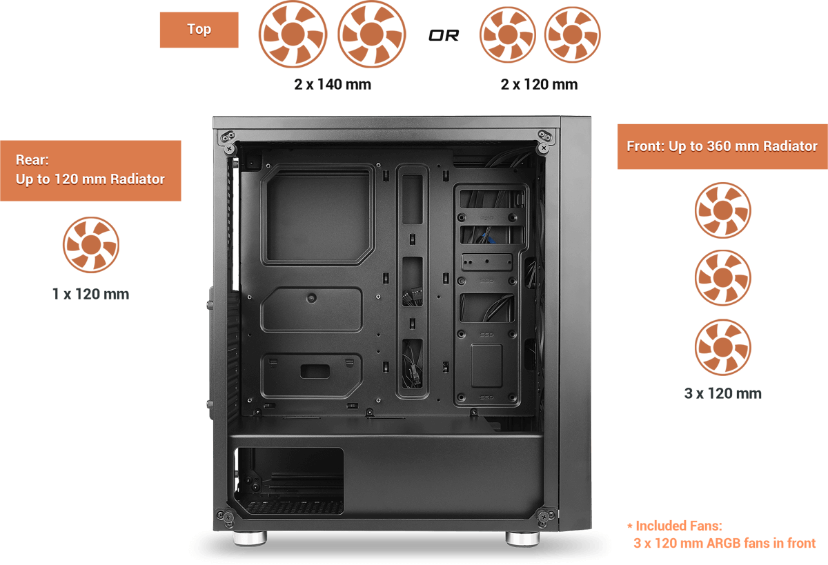 NX320 Mid Tower Gaming Case
