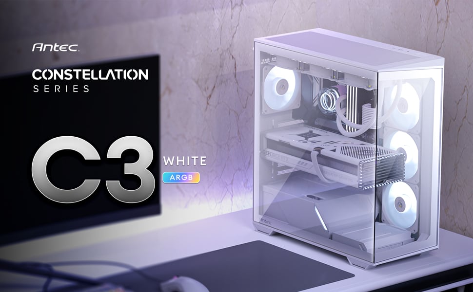 Antec C3 ARGB White Computer Case