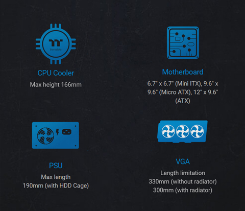 View 200 TG ARGB Snow Mid Tower Chassis