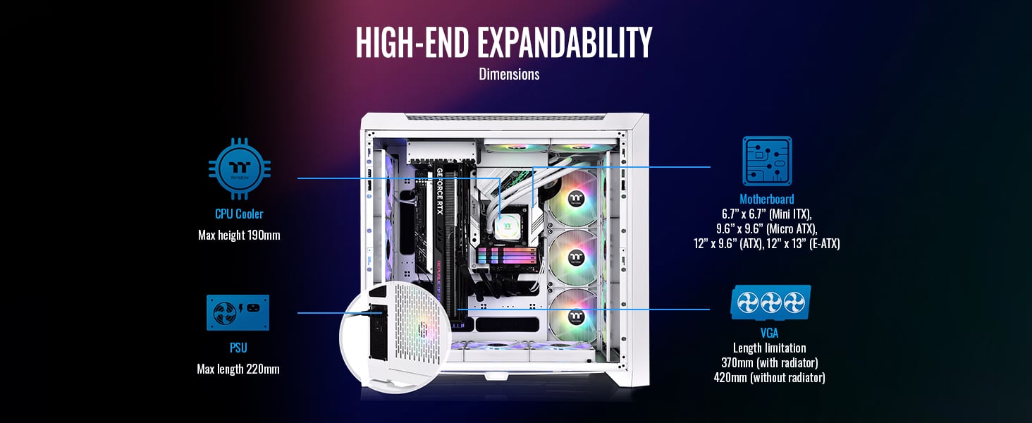 Thermaltake CTE C750 TG ARGB Snow Case