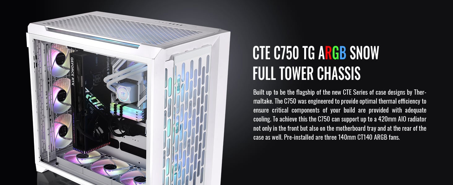 Thermaltake CTE C750 TG ARGB Snow Case