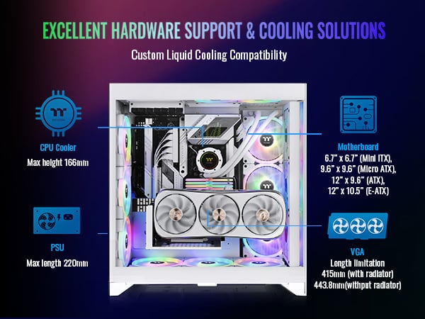 Thermaltake Cte E600 Mx Snow Mid Tower E-atx Case With Centralized 