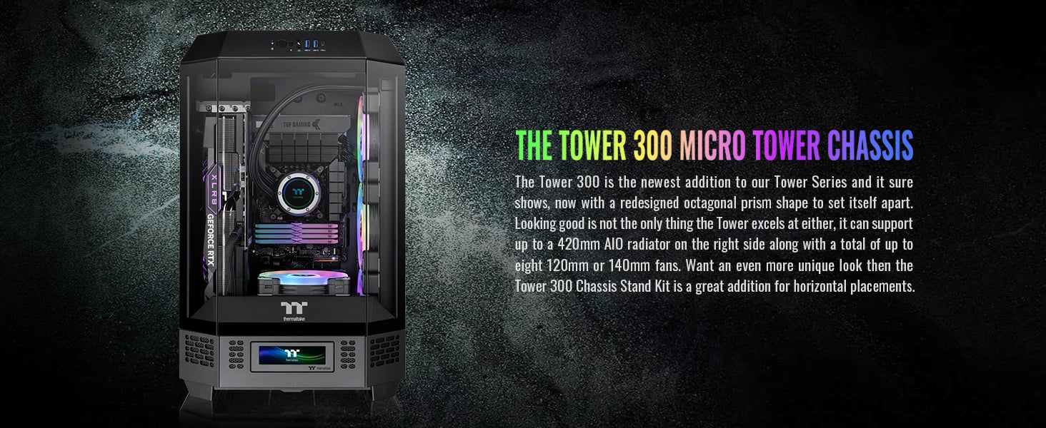 Thermaltake Tower 300 Black Micro-ATX Case; 2x140mm CT Fan Included ...