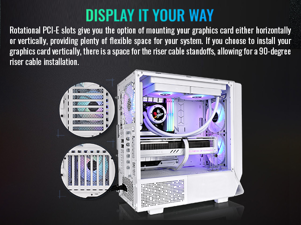 Thermaltake Ceres 330 TG ARGB Snow Mid Tower E-ATX Case Supports Hidden ...