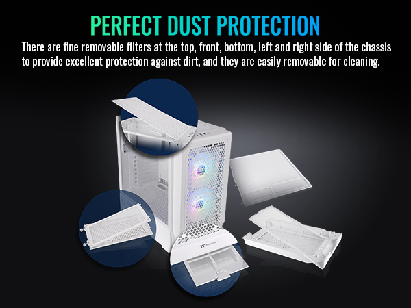 Thermaltake Ceres 330 TG ARGB Snow Mid Tower E-ATX Case Supports Hidden ...